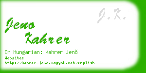 jeno kahrer business card